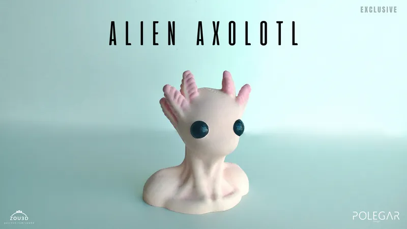 Bust Alien Axolotl Sculpture