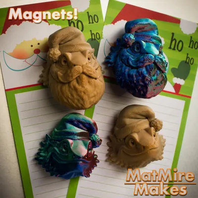 Santa Beardie Magnets & Ornaments