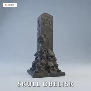 Skull Obelisk Sculpture