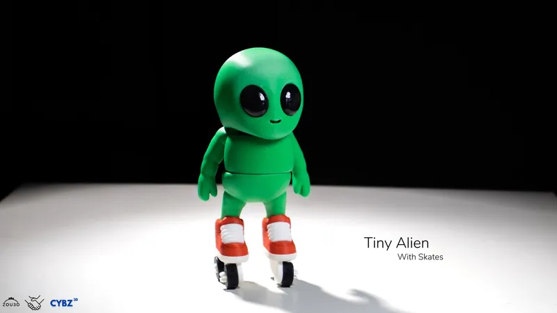 Tiny Alien With Skates