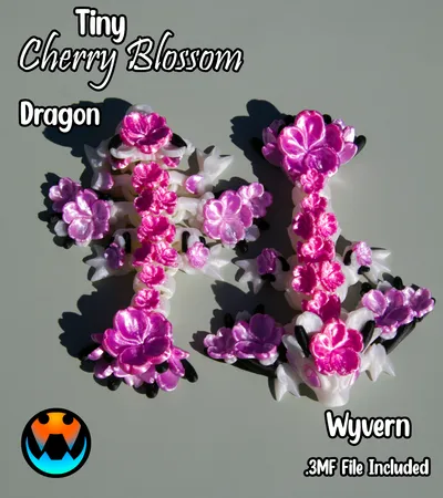 Tiny Cherry Blossom Dragon & Wyvern