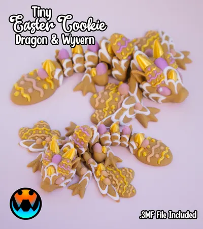 Tiny Easter Cookie Wyvern and Dragon