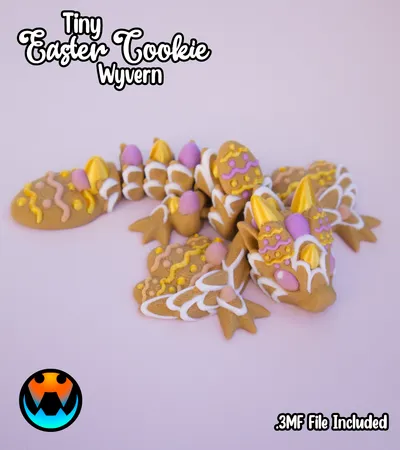 Tiny Easter Cookie Wyvern and Dragon