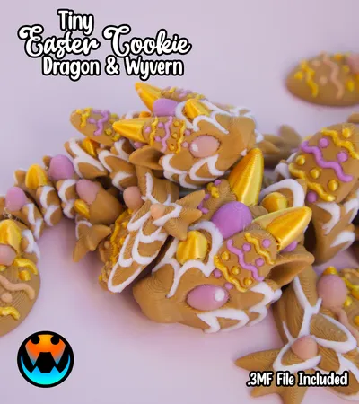 Tiny Easter Cookie Wyvern and Dragon