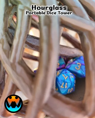 Twisted Hourglass Dice Tower and Holder