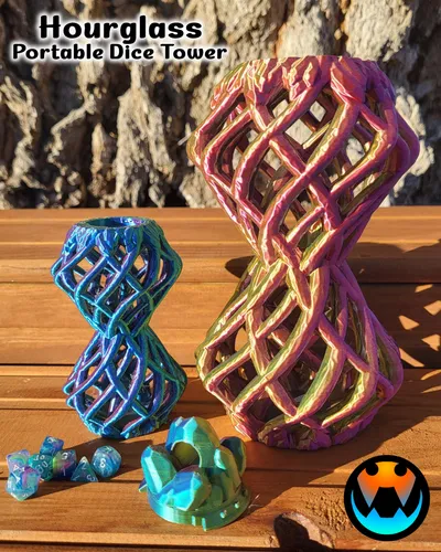 Twisted Hourglass Dice Tower and Holder